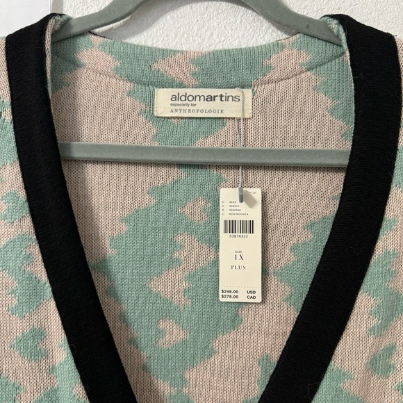 ANTHROPOLOGIE Aldomartins Alpine Cardigan Womens‎ Size 1X Wool Alpaca Fair Isle - Picture 2 of 8